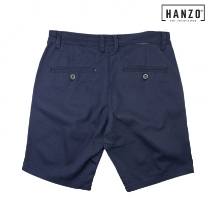 HANZO Men Short Pant Regular Fit Cotton Pant Casual Cotton Short Pant Seluar Pendek Lelaki - Navy- JL9806-26-106581