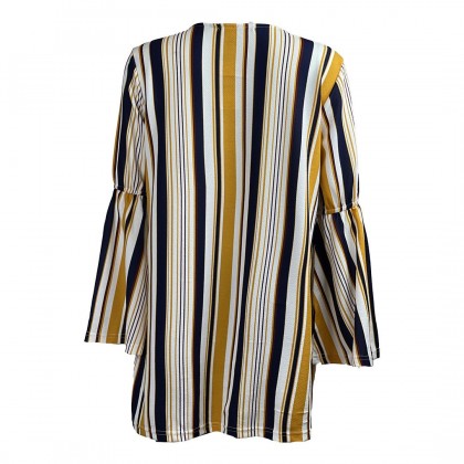 RGN BY HANZO Women Long Sleeve Muslimah Blouse STRIPE Muslimah Blouse Baju Muslimah Lengan Panjang Perempuan -101826